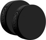 Black 6oz Practice Ice Hockey Pucks - 2 Pack
