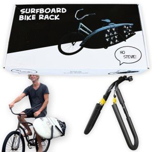 Ho Stevie! Easy Surfboard Bike Rack for Most Bikes