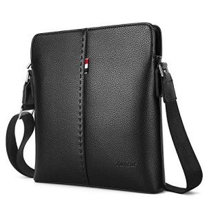 YumSur Men's Leather Messenger Crossbody Shoulder Bag