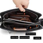 YumSur Men's Leather Messenger Crossbody Shoulder Bag