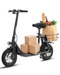 Foldable Electric Scooter with Seat & Basket