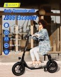 Foldable Electric Scooter with Seat & Basket