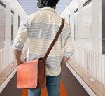 Rustic Town 14" Full Grain Leather Messenger Bag