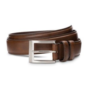 Allen Edmonds Men's Coffee Leather Dress Belt – Wide