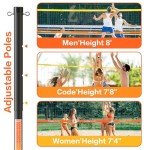 Portable Heavy-Duty Volleyball Net Set for Outdoors
