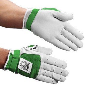Owen Premium Leather Handball Gloves - Green, Large