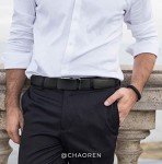 CHAOREN Men's Leather Micro-Adjustable Dress Belt