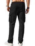 Men's Black Cargo Joggers with Multi Pockets