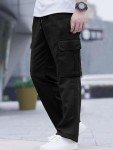 Men's Black Cargo Joggers with Multi Pockets