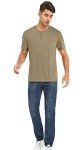 Olidarua Men’s Short Sleeve Henley Shirt with Pocket