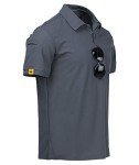 Men's Short Sleeve Tactical Golf Polo Shirt - Grey