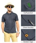 Men's Short Sleeve Tactical Golf Polo Shirt - Grey