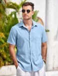 COOFANDY Men's Linen Casual Button Down Shirt