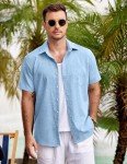 COOFANDY Men's Linen Casual Button Down Shirt