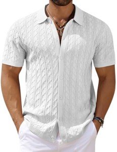 COOFANDY Men's Casual Short Sleeve Knit Polo Shirt
