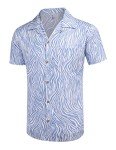 COOFANDY Men's Floral Short Sleeve Beach Shirt