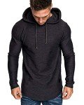 Lexiart Men's Solid Color Athletic Hoodie - Black