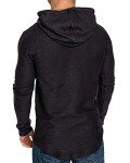 Lexiart Men's Solid Color Athletic Hoodie - Black