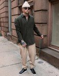 Men's Casual Cargo Joggers with Drawstring Pockets