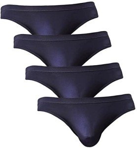 NEIKU Men's Ice Silk Briefs - 4 Pack Black