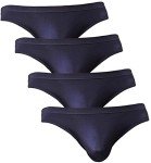 NEIKU Men's Ice Silk Briefs - 4 Pack Black