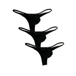 Men's Low Rise Ice Silk Triangle Briefs - Black