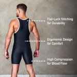 Elite Black Wrestling Singlet for Men - 2XL
