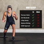 Elite Black Wrestling Singlet for Men - 2XL