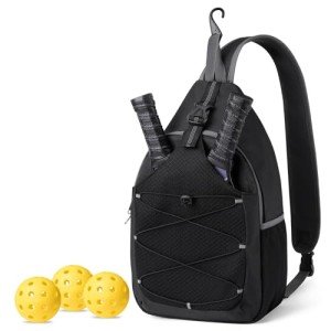 SPOENGRU Pickleball Sling Bag with Water Holder