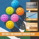 6 Pack Colorful Durable Pickleballs with Mesh Bag
