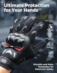 KEMIMOTO Touchscreen Motorcycle Gloves for Men