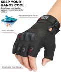 KEMIMOTO Men's Fingerless Tactical Gloves for Outdoors