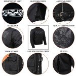 Men’s Black Padded Motorcycle Jacket with Skull Design
