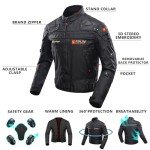 Men's Windproof Motorcycle Riding Jacket with Armor