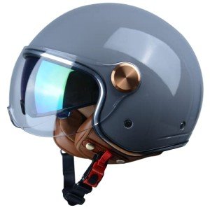 BEON Retro Half Motorcycle Helmet with Dual Visors