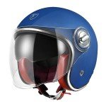 Retro Open Face Motorcycle Helmet - Sapphire Blue