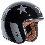 TORC T-50 Gloss Black Retro Motorcycle Helmet - Large