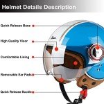 Retro 3/4 Open Face Vespa Motorcycle Helmet