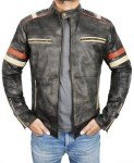 Men's Vintage Café Racer Distressed Leather Jacket