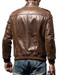 Men's Retro Brown Leather Biker Jacket