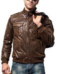 Men's Retro Brown Leather Biker Jacket