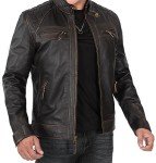 Men's Retro Slim Fit Leather Motorcycle Jacket