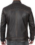 Men's Retro Slim Fit Leather Motorcycle Jacket