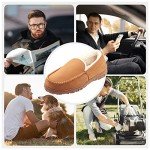 Beige Plush Moccasin Slippers for Men
