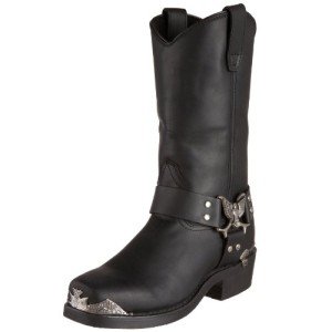 Dingo Men's Black Mid-Calf Square Toe Motorcycle Boots