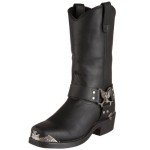 Dingo Men's Black Mid-Calf Square Toe Motorcycle Boots