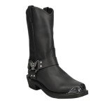 Dingo Men's Black Mid-Calf Square Toe Motorcycle Boots