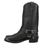 Dingo Men's Black Mid-Calf Square Toe Motorcycle Boots