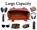 Brown Leather Saddle Bag for Motorcycle and Bicycle