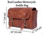 Brown Leather Saddle Bag for Motorcycle and Bicycle